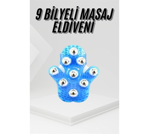 9 Bilyeli Masaj Eldiveni Tüm Vücut Masajına Uygun Kafa Masaj Aleti