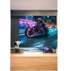 Akıllı Projeksiyon Powerbankli Taşınabilir Sinema Projektörü 4k HD Kaliteli