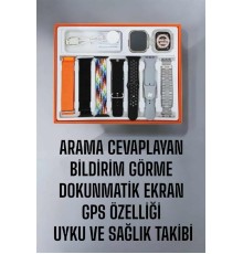 Akıllı Saat 7 Kordonlu Metal,Plastik Ve Hasır Kordon Seçeneği