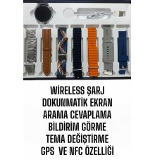 Akıllı Saat 7 Kordonlu Yeni Nesil Arama Cevaplayan Çok Fonksiyonlu