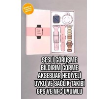 Akıllı Saat Amoled Ekran 3 Kordonlu Aksesuar Hediyeli Sesli Görüşme