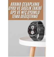 Akıllı Saat Çelik Kordon Çağrı Cevaplama Amoled Ekran Titreşimli Uyku ve Sağlık Takibi