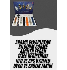 Akıllı Saat Çoklu Kordon Seçenekli Dokunmatik Ekran Nabız Sensörlü