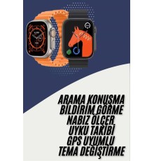 Akıllı Saat Kordon Hediyeli Güçlü Batarya Kapasiteli Titreşimli Bildirim Görme Unisex