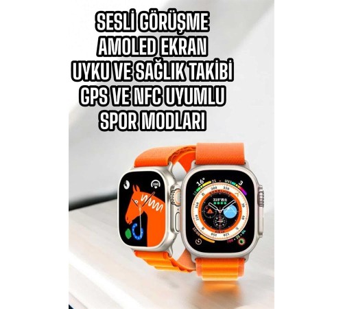 Akıllı Saat NFC ve GPS Uyumlu Uyku ve Sağlık Takibi Sesli Görüşme