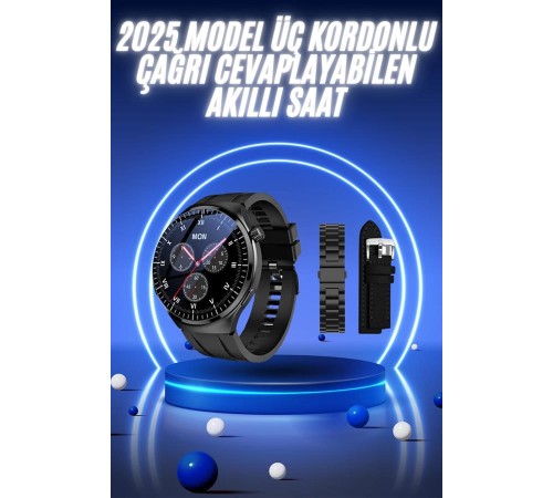 Akıllı Saat Yeni Nesil Üç Kordonlu Nabız Ölçer Çağrı Cevaplama