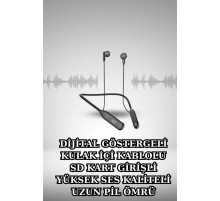 Alarm ve Titreşim Özellikli Akıllı Saat ve Mikrofonlu Kablolu Bluetooth Kulaklık 60 Saat