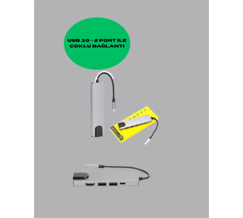 Type‑C Dönüştürücü – 2×USB3.0, SD/MS, 4K HDMI & RJ45 ile Profesyonel Kullanım