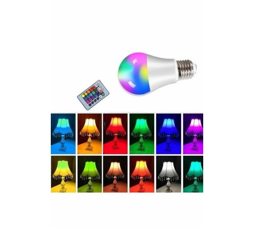 Ambiyans Aydınlatma RGB Led Lamba Kumandalı Renk Değiştirebilen