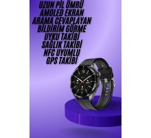 Amoled Ekran 3 Kordonlu Akıllı Saat 5.0 Bluetooth Bağlantılı Android ve İOS Uyumlu