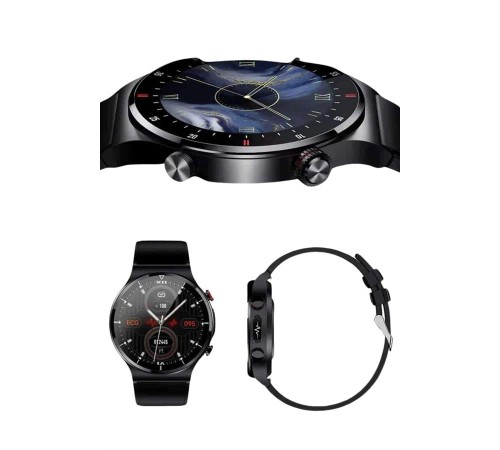 Amoled Ekran Metal Deri Silikon Kordonlu Uyku ve Sağlık Takibi