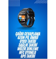 Amoled Ekran Metal Deri Silikon Kordonlu Uyku ve Sağlık Takibi