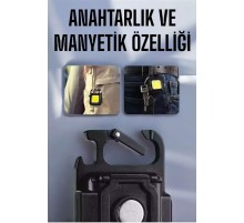 Anahtarlık Çok Amaçlı Mıknatıslı Taşınabilir Işık Led Şarjlı