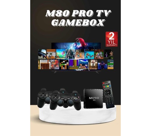 Android Tv Box 2.4g 10k Ultra Hd 2gb Ram 64gb Hafıza 10000 Retro Oyunlu Konsol Game Stick M8 Pro