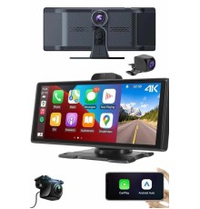 Android ve İOS Uyumlu Ön Arka Çift Kameralı Araç Ekranı Dokunmatik CarPlay