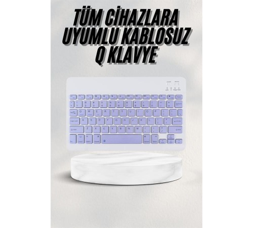 Android ve İOS Uyumlu Bluetooth Kablosuz Türkçe Q Klavye Renkli