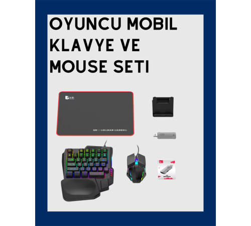 Android Uyumlu Klavye Mouse Oyun Seti – Gecikmesiz Bağlantı, Tak-Çalıştır Özellikli