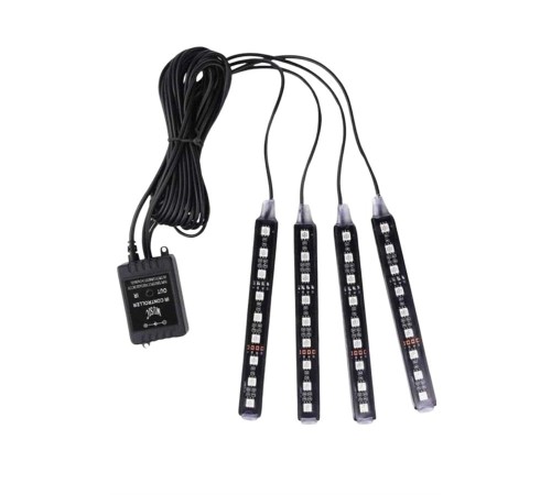 Araç Içi Aydınlatma Kumandalı 12 Led Ayak Altı Led Ambiyans Işığı Sese Duyarlı Kumandalı