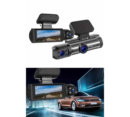 Araç İçi Full Hd Kamera Ön ve Arka Kameralı Ekranlı Araç Kamerası