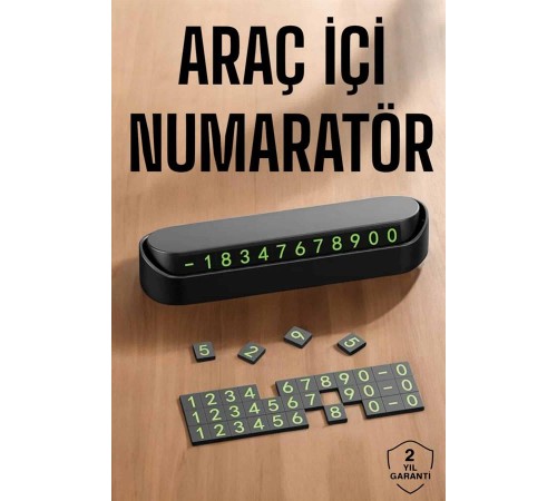 Araç İçi Numaratör Numaralık Torpido Üstü Açılır Kapanır Telefon Numarası Bırakma