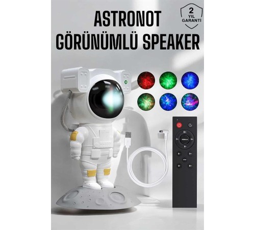 Astronot Görünümlü Projeksiyon Speaker Taşınabilir