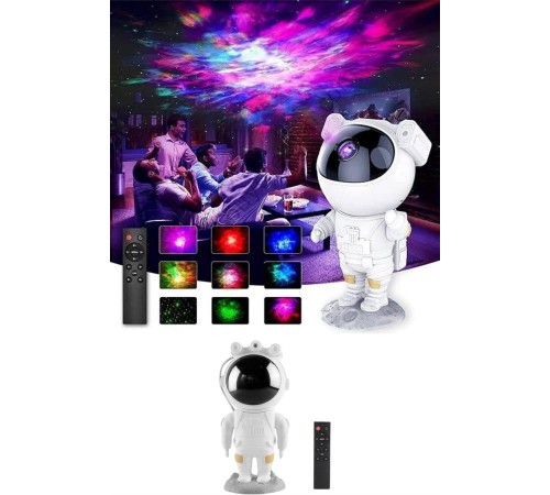 Astronot Şeklinde Bluetooth Hoparlör Gökyüzü Kumandalı Aydınlatma Lamba