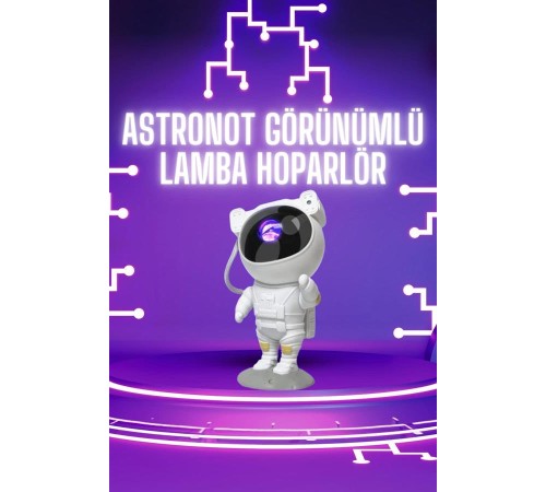 Astronot Şeklinde Bluetooth Hoparlör Gökyüzü Kumandalı Aydınlatma Lamba