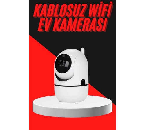 Baby Kamera Kablosuz 720P Beyaz 360 Derece Wifi Kamera Full HD 1080p