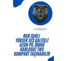 Baykuş Görünümlü Işıklı Bluetooth Speaker Bluetooth Hoparlör