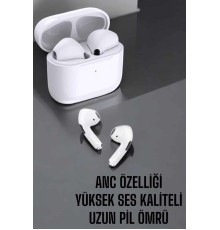 Beyaz Yeni Nesil Pro Bluetooth Kulaklık Yüksek Ses Kaliteli ANC Özelliği
