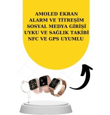 Bileklikli Amoled Ekran Akıllı Saat ve Dijital Göstergeli Kablosuz Bluetooth Kulaklık ANC/ ENC