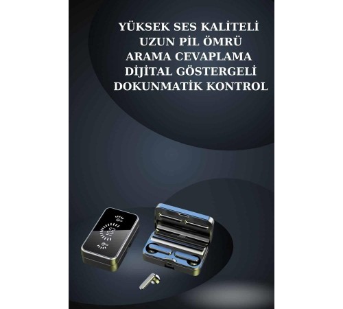 Bileklikli Amoled Ekran Akıllı Saat ve Dijital Göstergeli Kablosuz Bluetooth Kulaklık ANC/ ENC