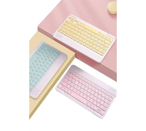 Bluetooh Wıreless Keyboard Siyah Q Klavye İOS Ipad Android Windows Uyumlu