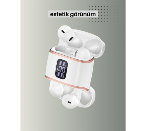 Bluetooth 5.3 Kulaklık – 4 Adet, Çift Kulaklıklı, Dijital Göstergeli, ANC + ENC Bluetooth 5.3 Kulaklık – 4 Adet, Çift Kulaklıklı, Dijital Göstergeli, ANC + ENC