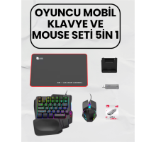 Bluetooth 5.3 Bağlantılı Mobil Oyun Dönüştürücü Set – Klavye + Mouse + Adaptör