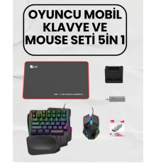 Bluetooth 5.3 Bağlantılı Mobil Oyun Dönüştürücü Set – Klavye + Mouse + Adaptör