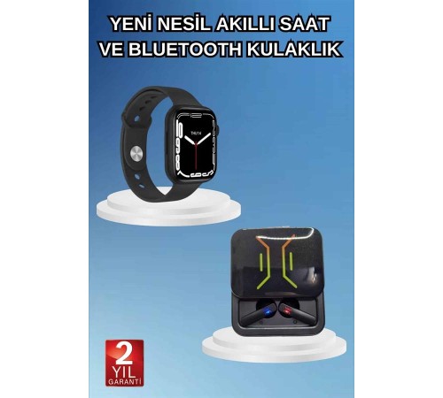 Bluetooth Bağlantılı Kablosuz Kulaklık ve Yeni Nesil Akıllı Saat 5.0 Bluetooth