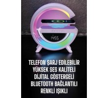 Bluetooth Hoparlör 15W Kablosuz Hızlı Şarj LED Gece Lambası