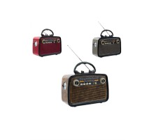 Bluetooth Hoparlör Ahşap Renk Vintage Işıklı Nostaljik Radyo Fm Ahşap Görünümlü