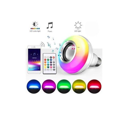 Bluetooth Hoparlör Akıllı Rgb Led Işık Renk Değiştirme Ses Bombası Ampül Görünümlü
