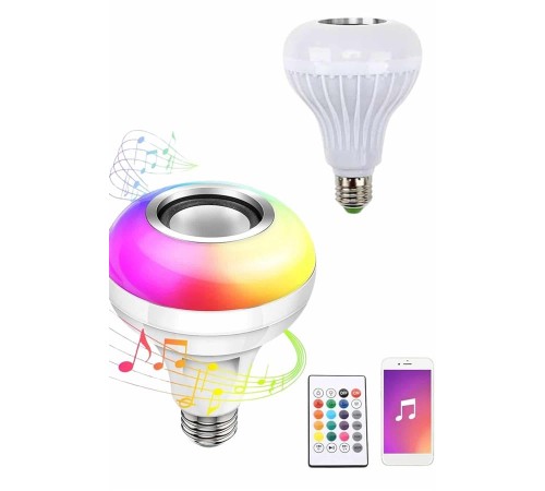 Bluetooth Hoparlör Akıllı Rgb Led Işık Renk Değiştirme Ses Bombası Ampül Görünümlü