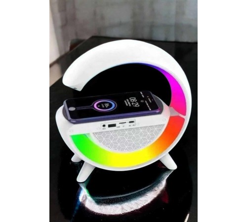Bluetooth Hoparlör Dijital Göstergeli Wireless Şarj RGB Işıklı
