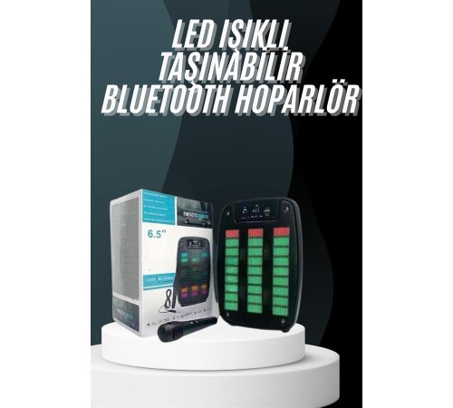 Bluetooth Hoparlör Taşınabilir Şarjlı Işıklı Büyük Boy Yüksek Ses Kaliteli
