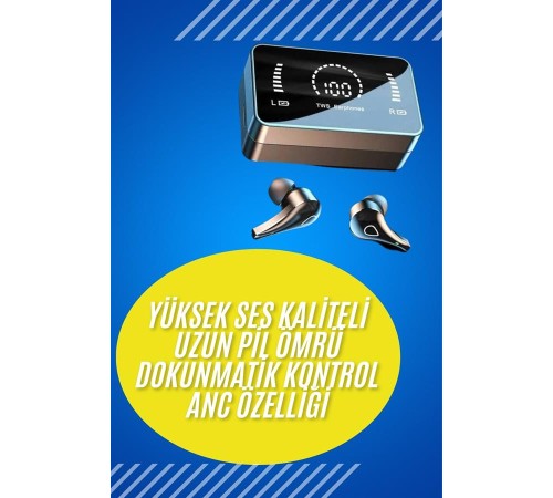 Bluetooth Kulaklık Anc Özelliği Powerbank Özelliği Aynalı Dijital Göstergeli