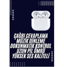Bluetooth Kulaklık Beyaz Çağrı Cevaplama Dokunmatik Kontrol Kablosuz