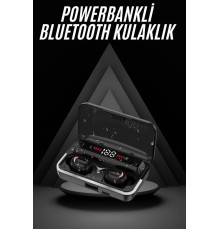 Bluetooth Kulaklık Dijital Şarj Göstergeli Powerbankli Bass Özellikli Kablosuz Kulakiçi 5.1 Mikrofonlu