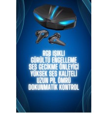 Bluetooth Kulaklık  Kulaklığı RGB Işıklı Oyunlarda Düşük Gecikme