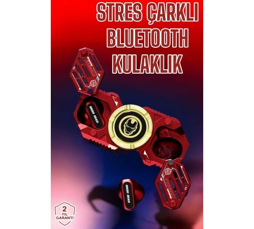 Bluetooth Kulaklık Stres Çarklı Döndürülebilir Uzun Şarj Süreli  Kulaklığı