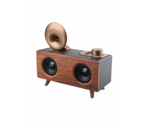 Bluetooth Nostalji Speaker Radyo Gramofon Ahşap Renk Vintage