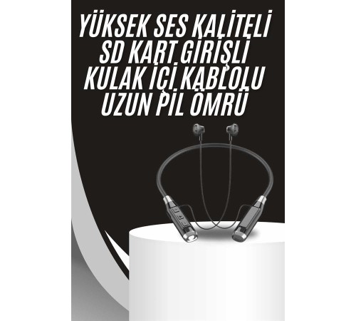 Boyun Bantlı Kulak İçi Kablolu Yüksek Ses Kaliteli Bluetooth Kulaklık Boyun Bantlı Kulak İçi Kablolu Yüksek Ses Kaliteli Bluetooth Kulaklık